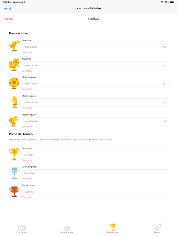 Pollaya iPad screenshot 2 - Sports app