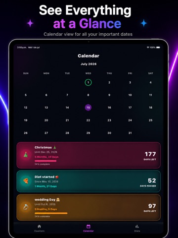 Day Counter: Since & Until iPad screenshot
