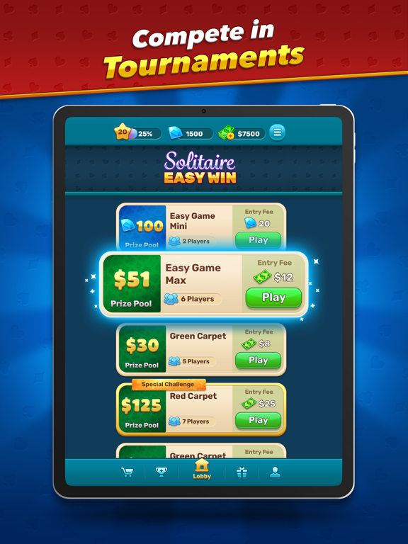 EasyWin: Solitaire™ Cash Games iPad screenshot