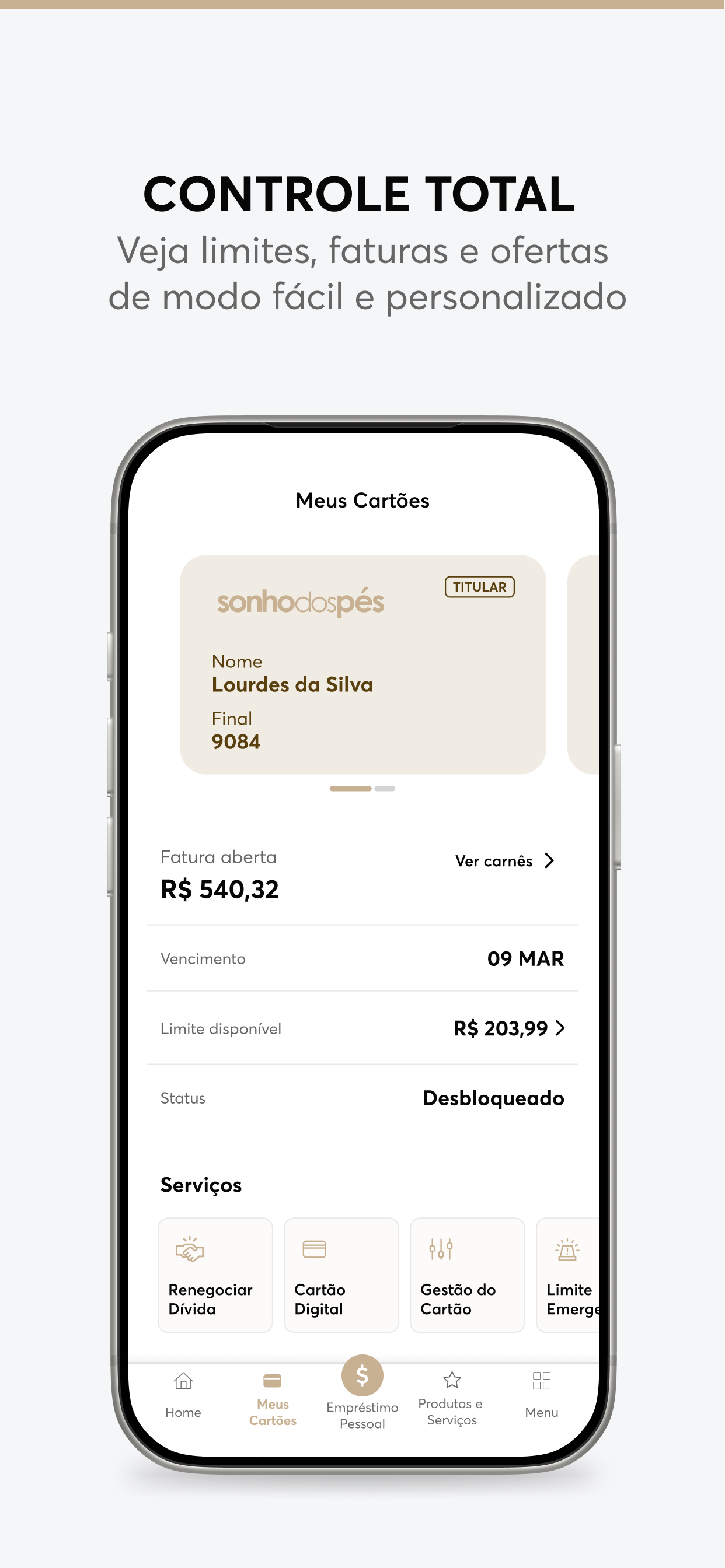Cartão Sonho dos pés