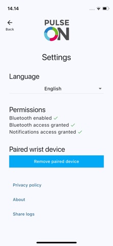 PulseOn Connect iPhone screenshot