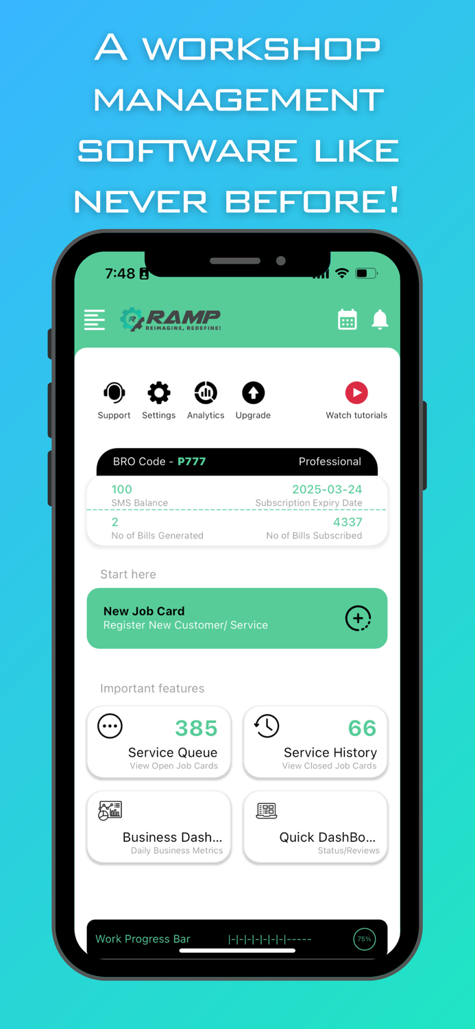 RAMP Garage- Workshop Software