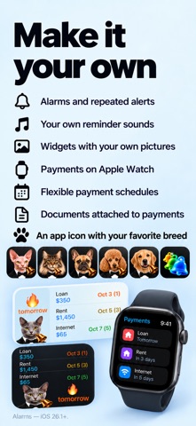 Payments reminder BillsOn iPhone screenshot