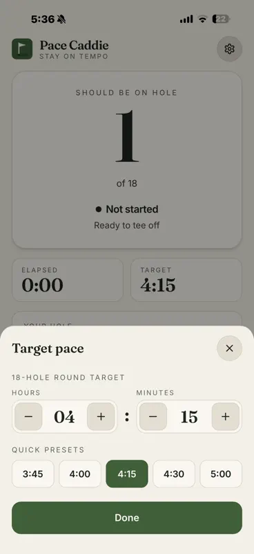 Pace Caddie screenshot 2 of 4