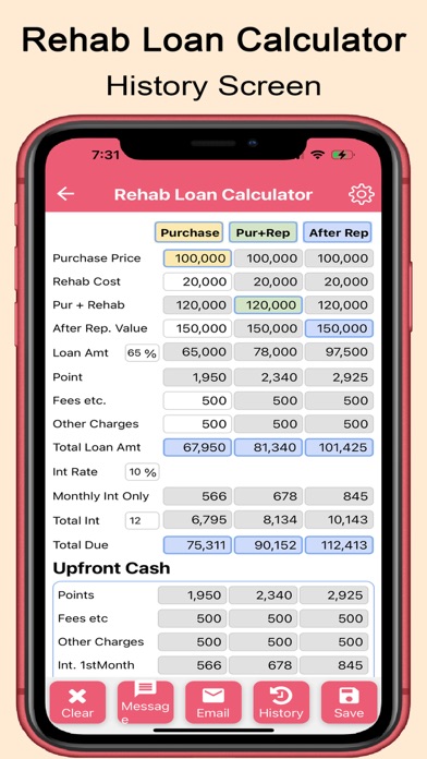 Screenshot 2 of Rehab Loan Calculator App