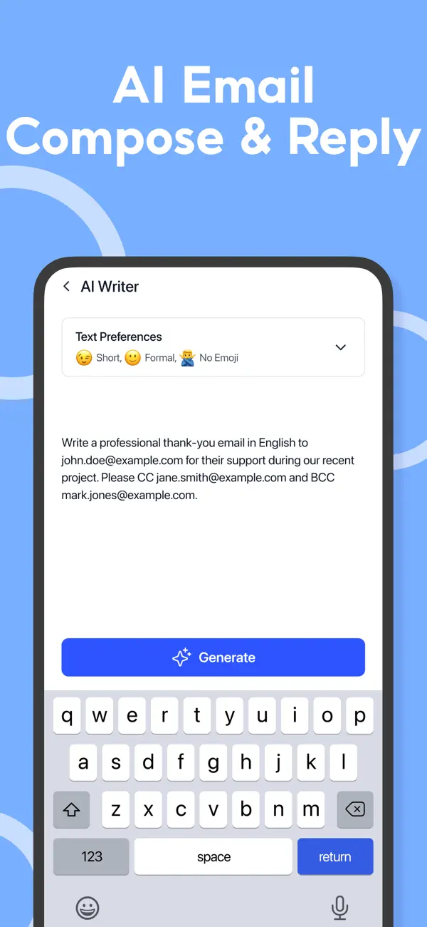 Screenshot #2 pour Email Generator: AI Email App