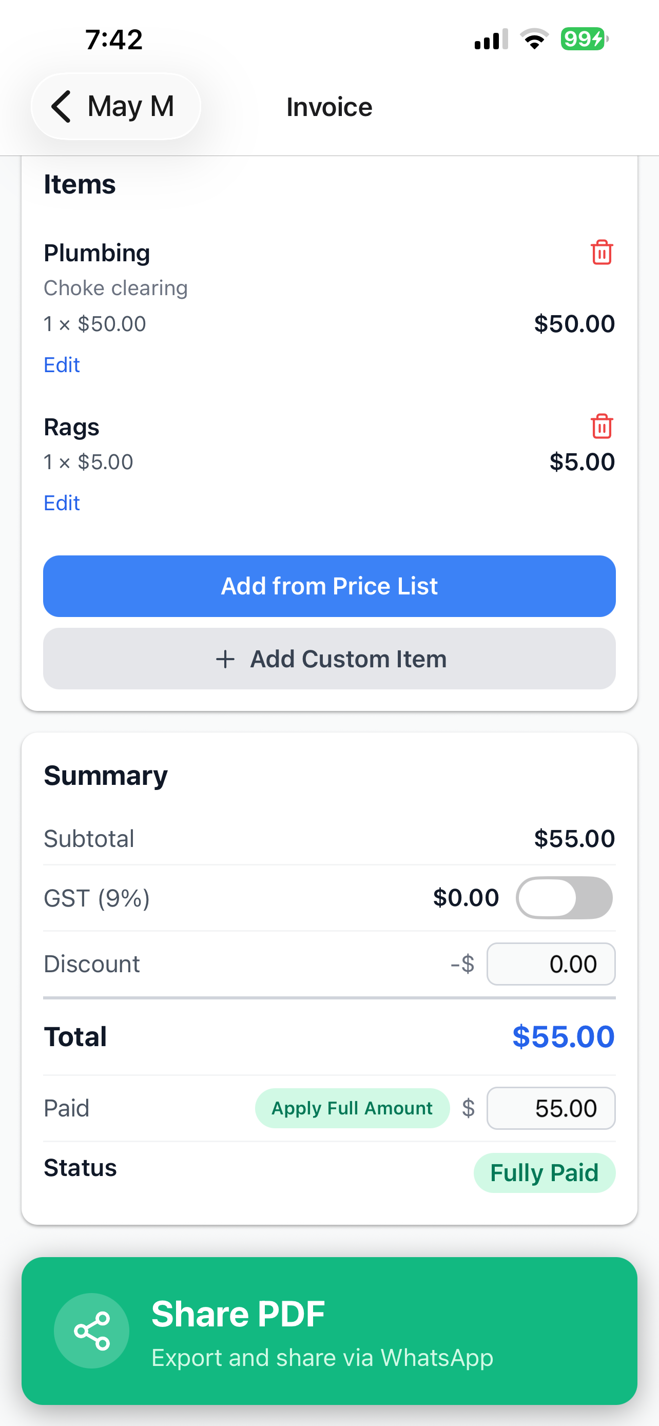 Handyman Job & Invoice Manager screenshot 6