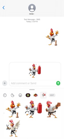 Karate Chicken Stickers screenshot