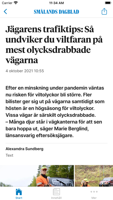 Smålands Dagblads Nyhetsapp Screenshot
