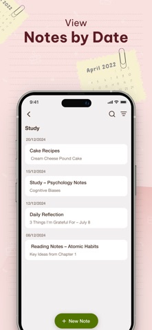 Daily Notes App iPhone screenshot