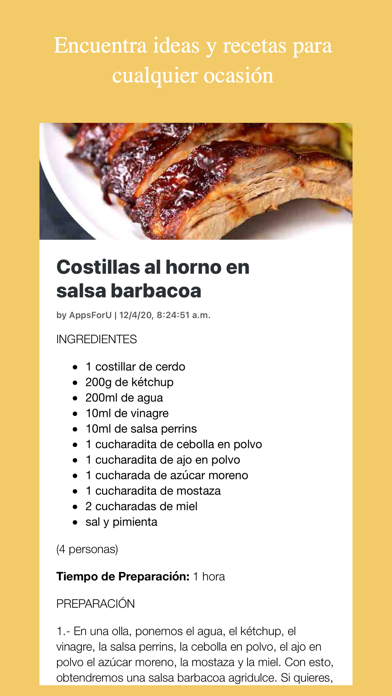 Recetas de cocina caseras iPhone screenshot 6 - Food & Drink app