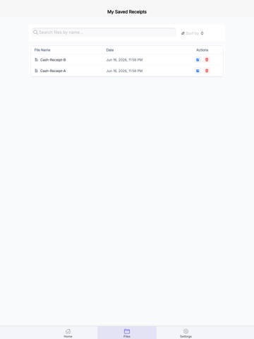 Cash Receipt iPad screenshot