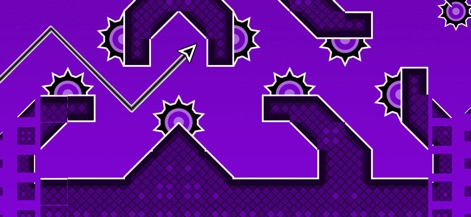 Space Waves - CrazyGames - Observe the arrow navigating complex geometric paths and avoiding dangerous spiky circular obstacles.