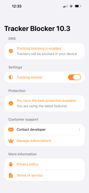 Tracker Blocker Screenshot