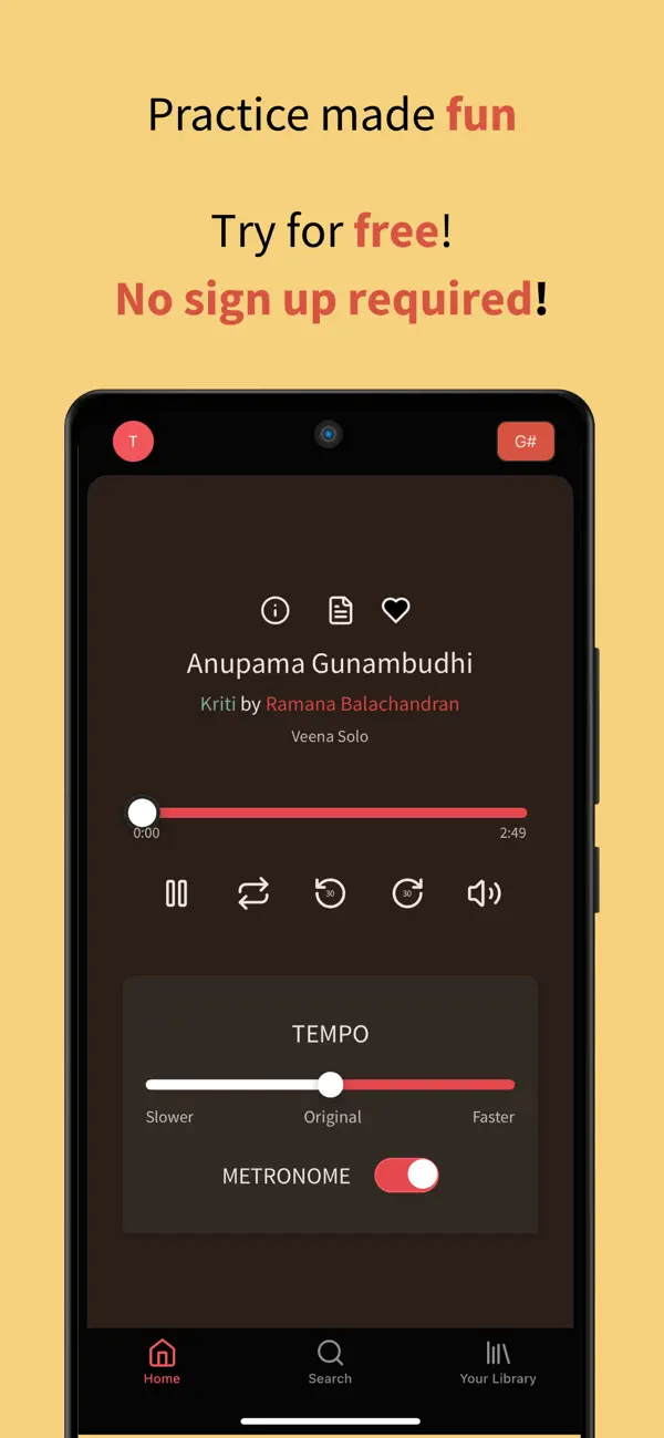 Screenshot #1 pour Abhyas for Carnatic Music