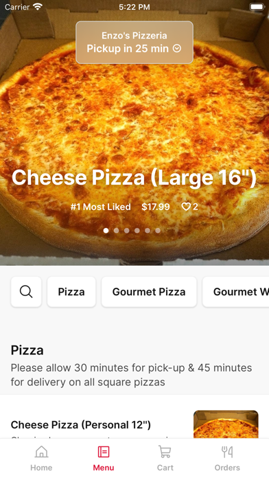 Enzo's Pizzeria To Go iPhone screenshot 2 - Food & Drink app