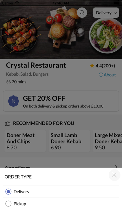 Crystal Restaurant Screenshot