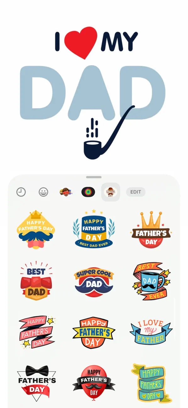 Screenshot #1 pour Happy Father's Day Sticker Set