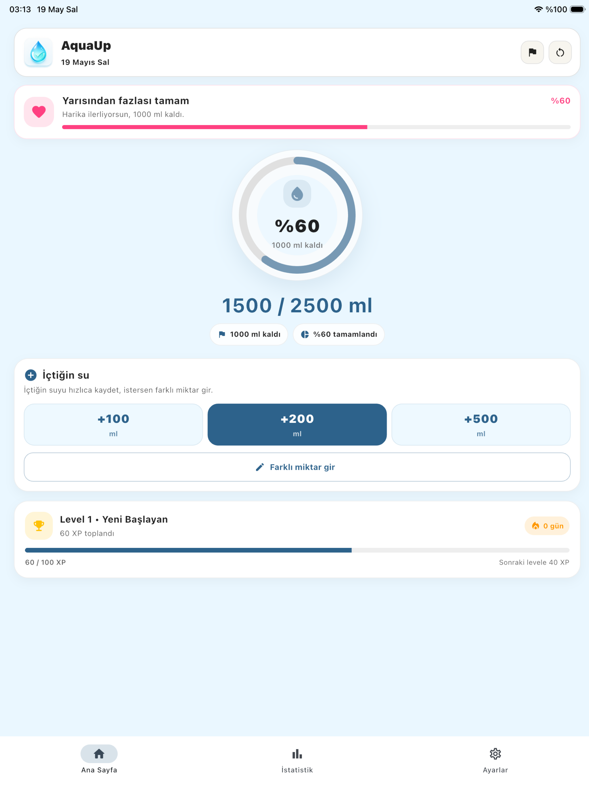 AquaUp: Günlük Su Takibi screenshot 11