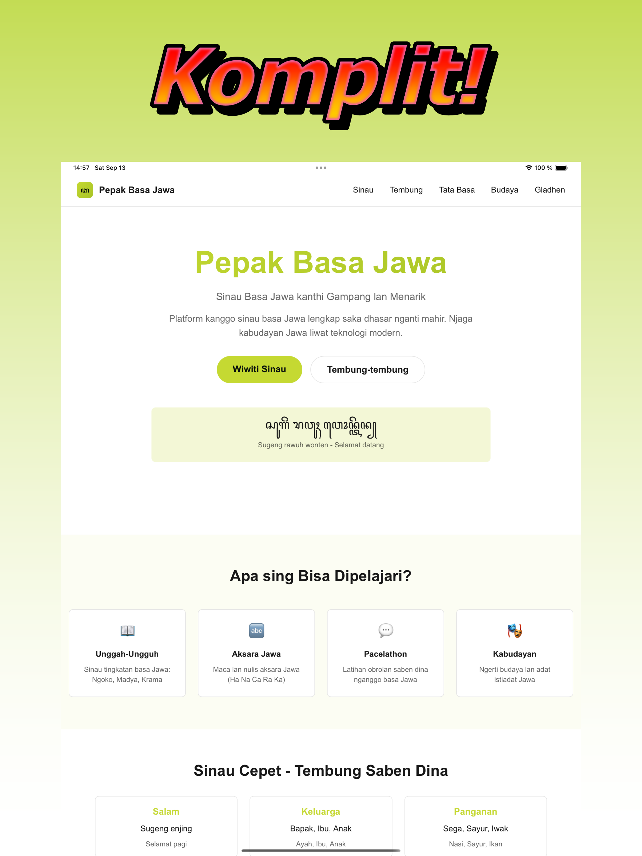 PBJ Komplit Javanese Language