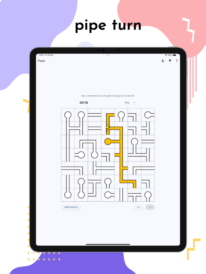 Pipe turn network puzzle