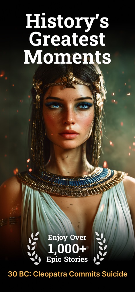HistoryDays: Learn History - This tool showcases pivotal historical figures like Cleopatra and features over 1,000 epic stories for comprehensive learning.