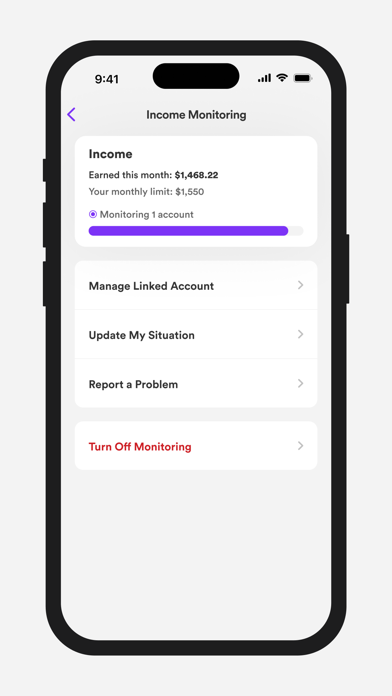 Purple - Banking & Benefits Screenshot