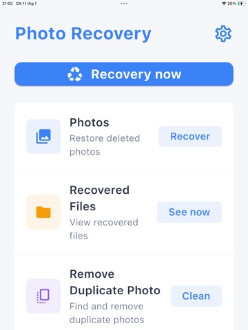 Photo Recovery & File Restore iPad screenshot