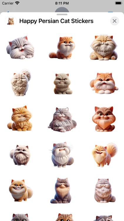 Happy Persian Cat Stickers