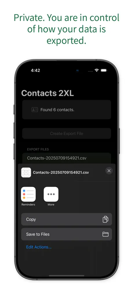 Contacts2XL screenshot 4