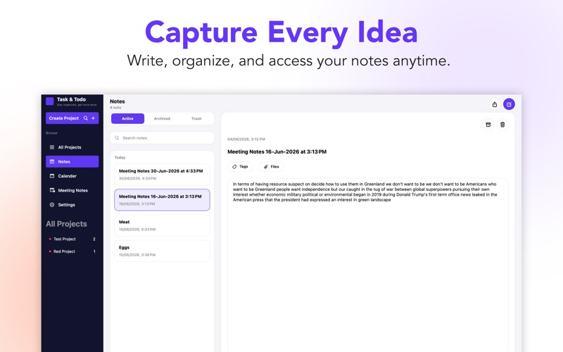 Task & Todo List for Meeting screenshot
