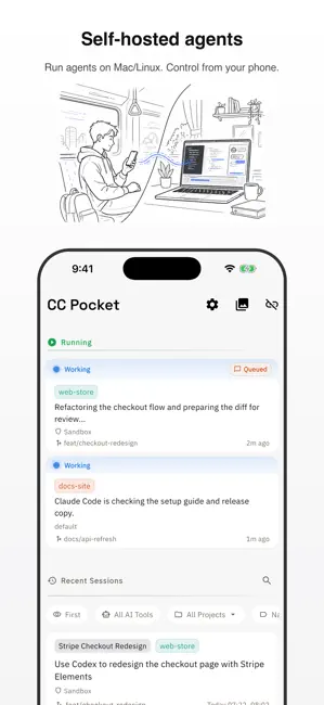 CC Pocket: Code Anywhere iPhone screenshot 1