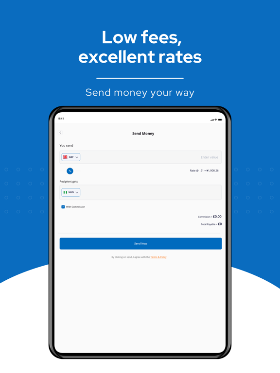 VeloRemit iPad screenshot 4 - Finance app