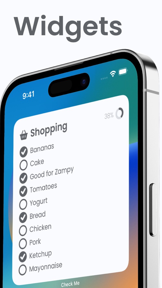 #2. Checklist Widget - Check Me (iOS) Podle: Giacomo Pignoni