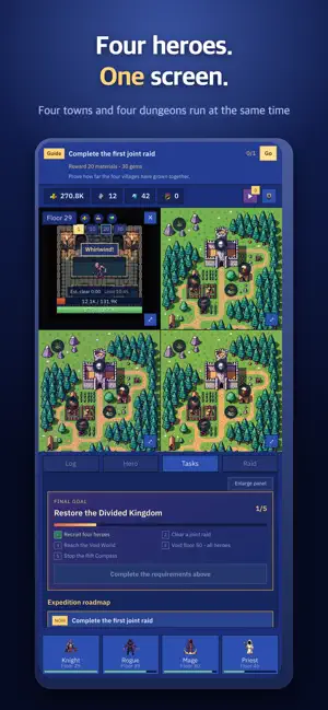 Split Squad: Idle Quadrant RPG screenshot 1