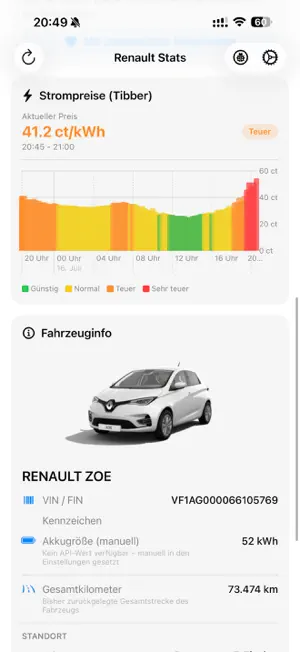 Stats for Renault EV screenshot 3
