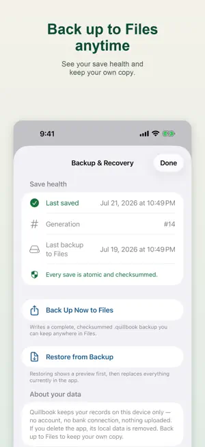 Quillbook: Check Register screenshot 3