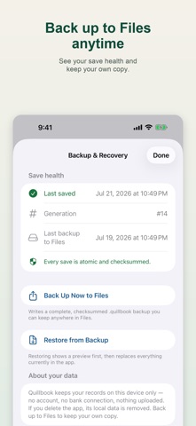 Quillbook: Check Register Screenshot 3 of 4