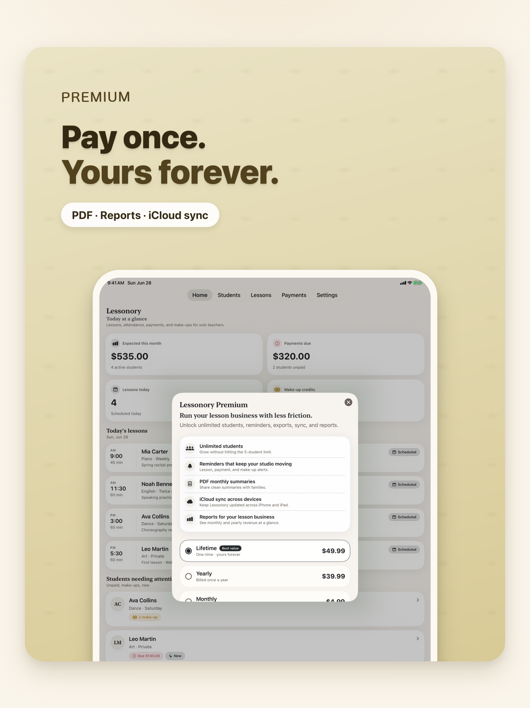 Lessonory: Tuition Tracker