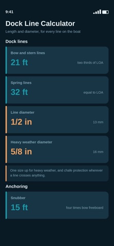 Dock Line Calculator Screenshot 5 of 8