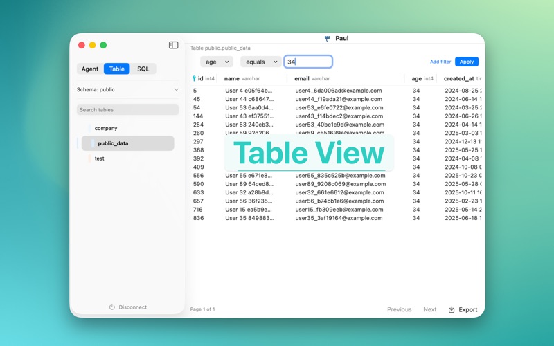 Paul - postgres AI Client screenshot
