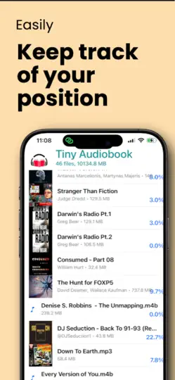 Скриншот Tiny Audiobook Player на iPhone 2