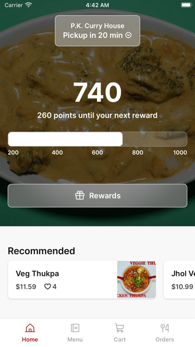 Screenshot 1 of P.K Curry House App