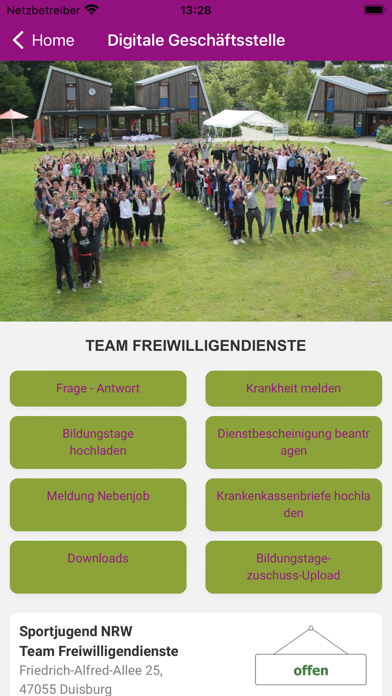 Freiwilligendienste Sport NRW Screenshot