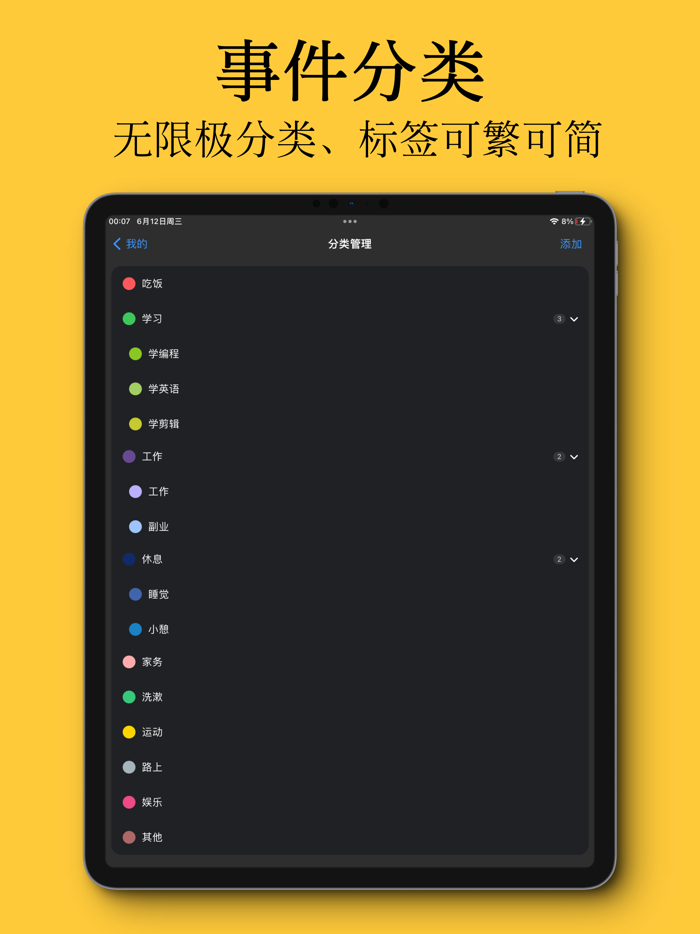 时间日志-时间块时间管理待办项日程番茄钟提醒计划自律