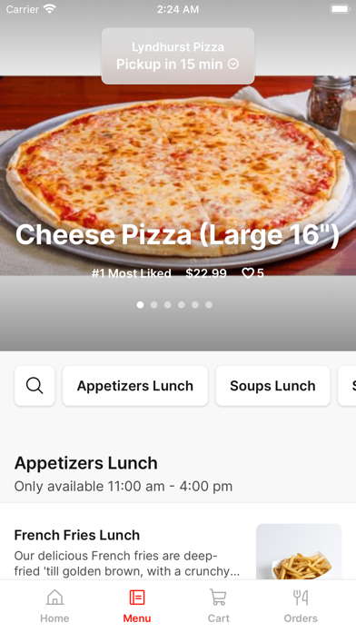 Lyndhurst Pizzeria iPhone screenshot 2 - Food & Drink app