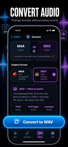 Combine Audio -Music,Mp3 Mixer iPhone screenshot