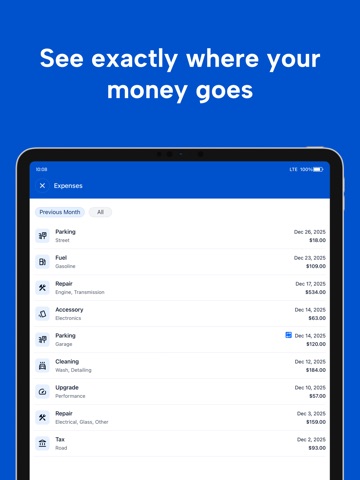 VehiClues: Car Expense Tracker iPad screenshot