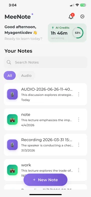 MeeNote: AI Notetaker screenshot 1