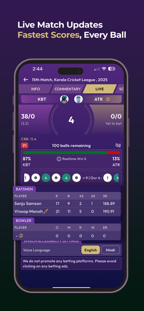 CricScore Live Line Guru Pro - Sports App | MWM